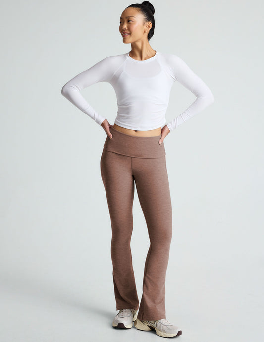 Comfortable Spacedye Foldover Bootcut Pants for Active Days & Stylish Wear