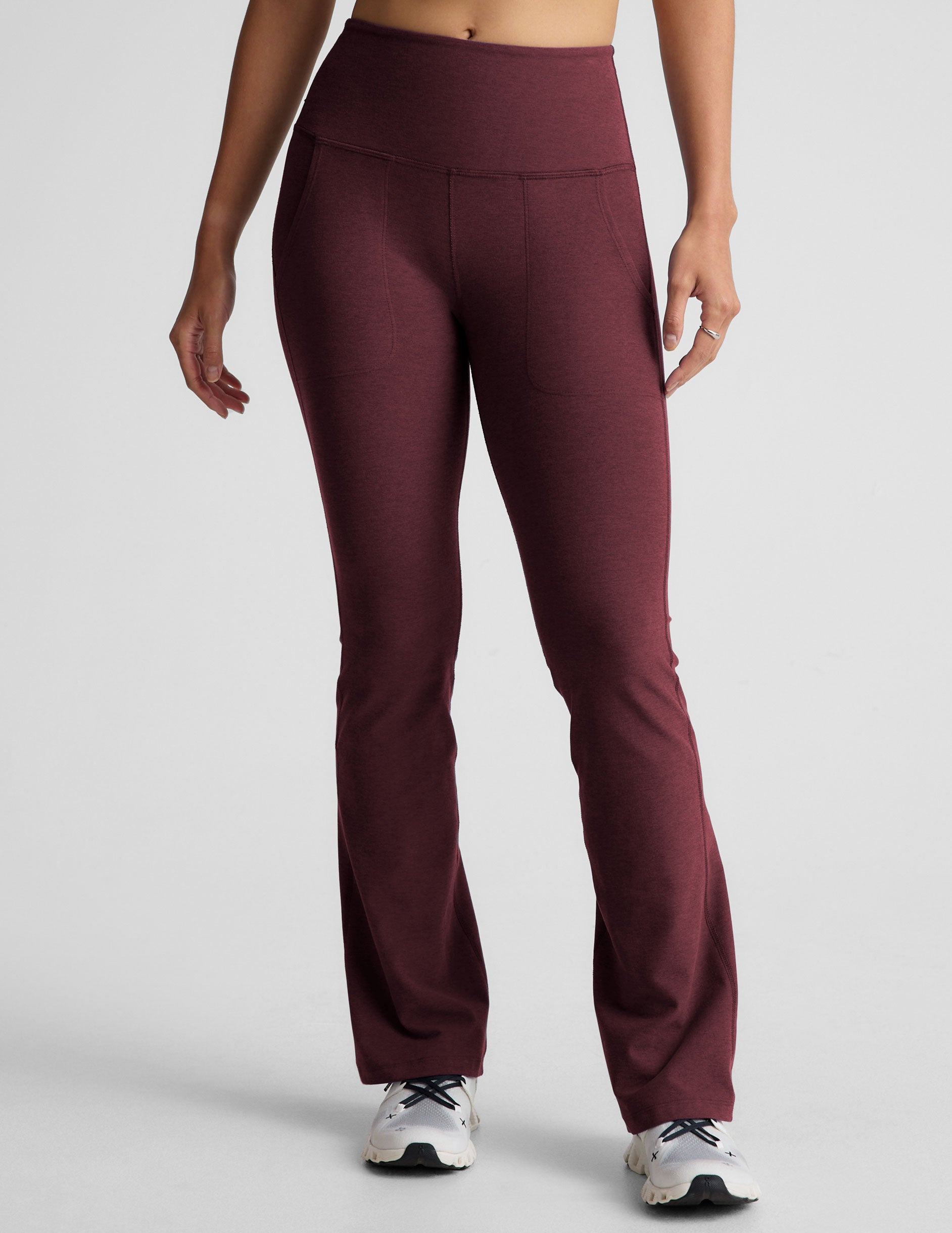Women's Spacedye High-Waisted Bootcut Yoga Pants with Slanted Pockets