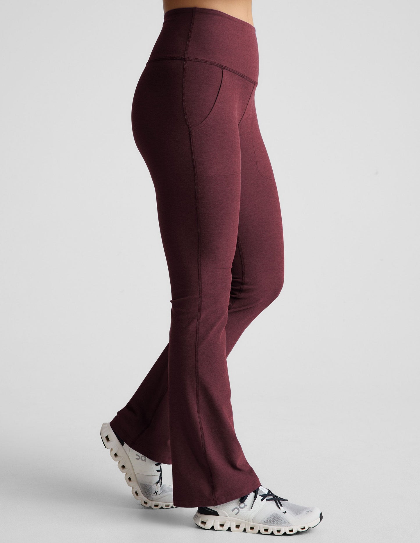 Women's Spacedye High-Waisted Bootcut Yoga Pants with Slanted Pockets