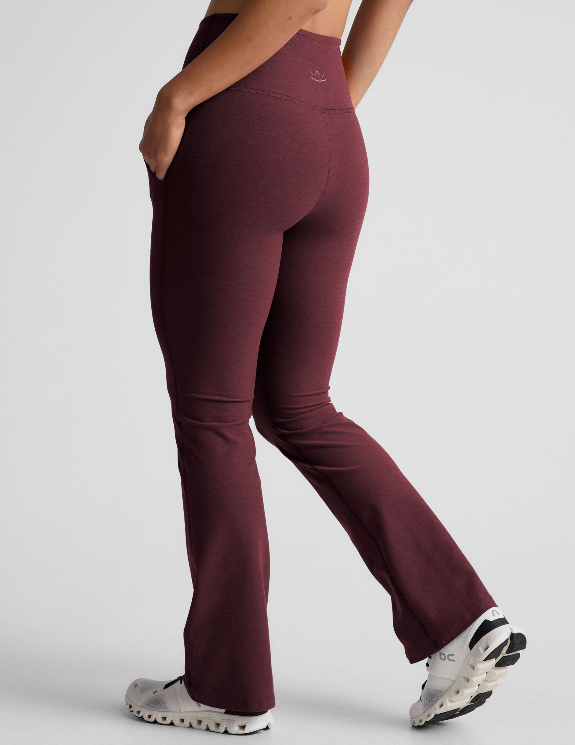 Women's Spacedye High-Waisted Bootcut Yoga Pants with Slanted Pockets