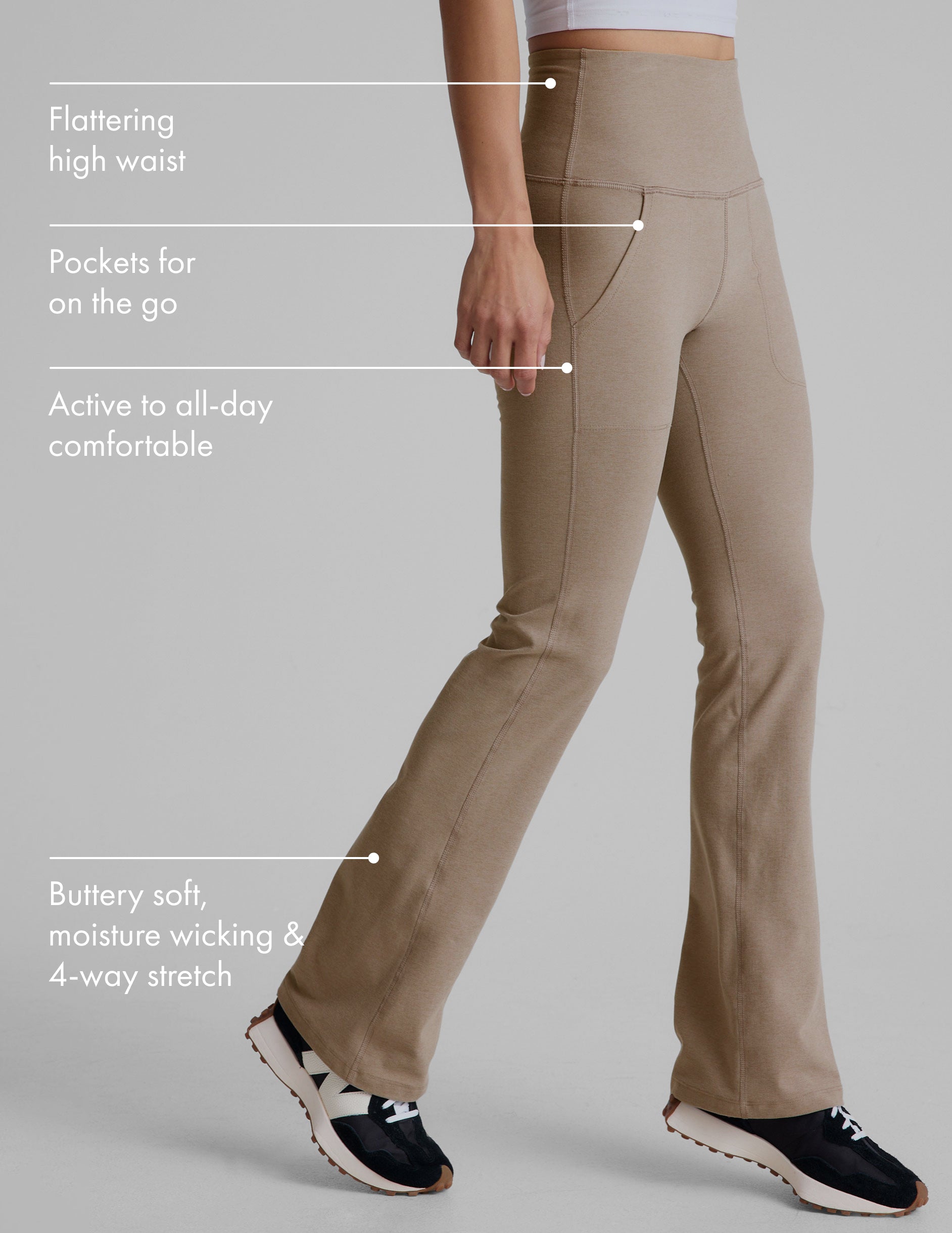 Spacedye High Waisted Bootcut Yoga Pants with Pockets for Women