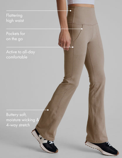 Spacedye High Waisted Bootcut Yoga Pants with Pockets for Women