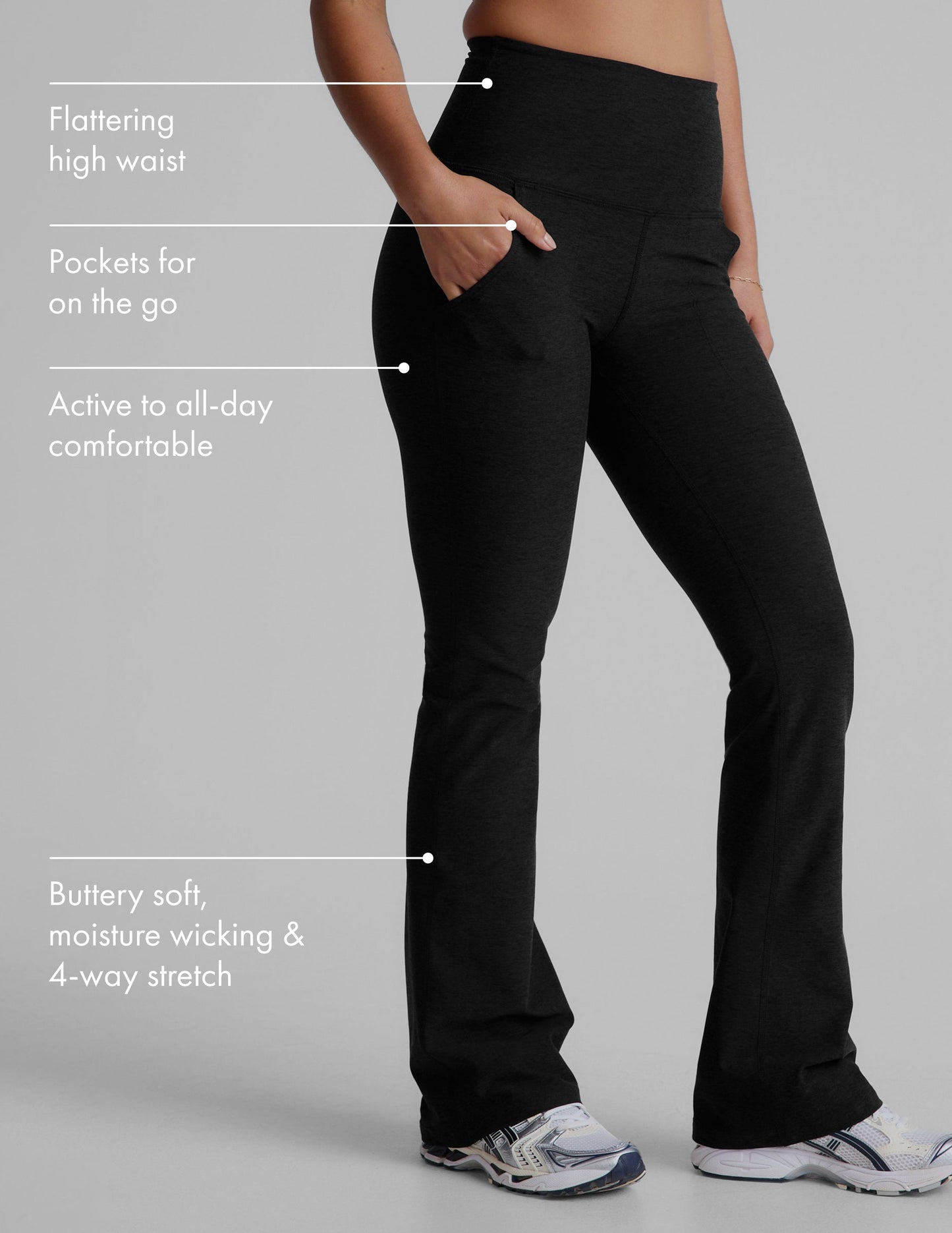 Spacedye High-Waisted Bootcut Pants with Pockets – Ultimate Comfort & Style