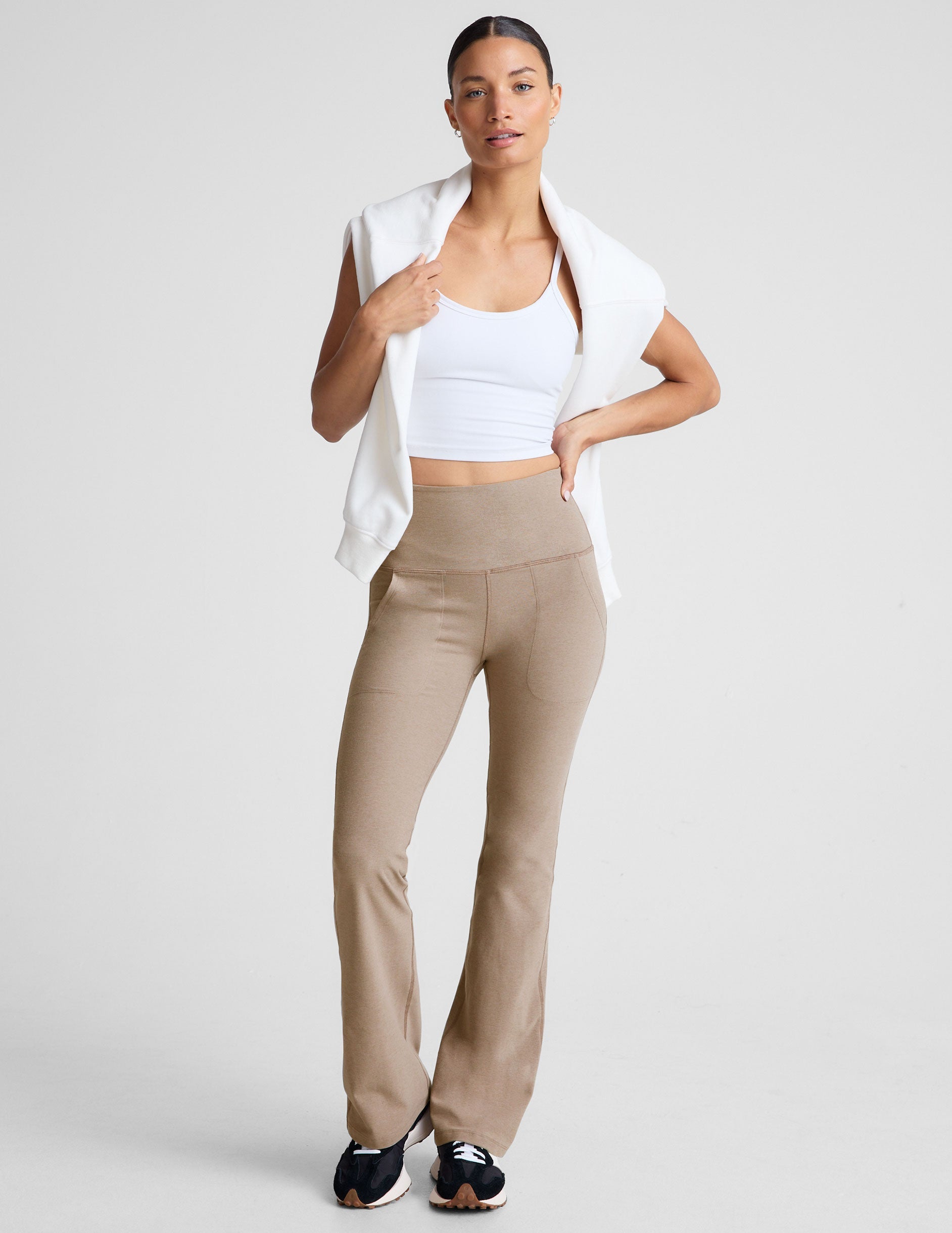 Spacedye High Waisted Bootcut Yoga Pants with Pockets for Women