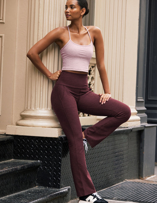 Spacedye High-Waisted Bootcut Pants with Pockets – Comfortable Stretch Yoga Leggings