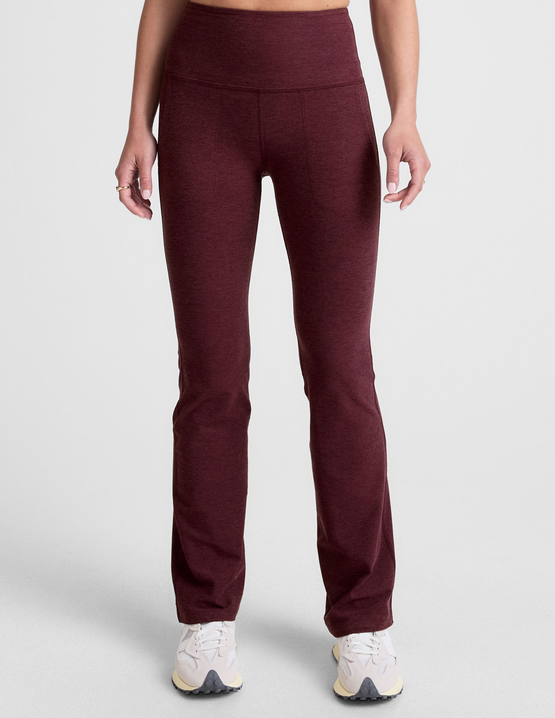 Spacedye High-Waisted Bootcut Pants with Pockets – Comfortable Stretch Yoga Leggings