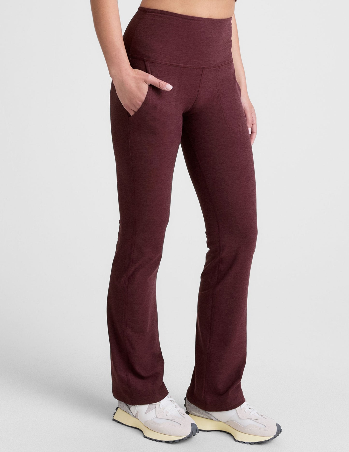 Spacedye High-Waisted Bootcut Pants with Pockets – Comfortable Stretch Yoga Leggings