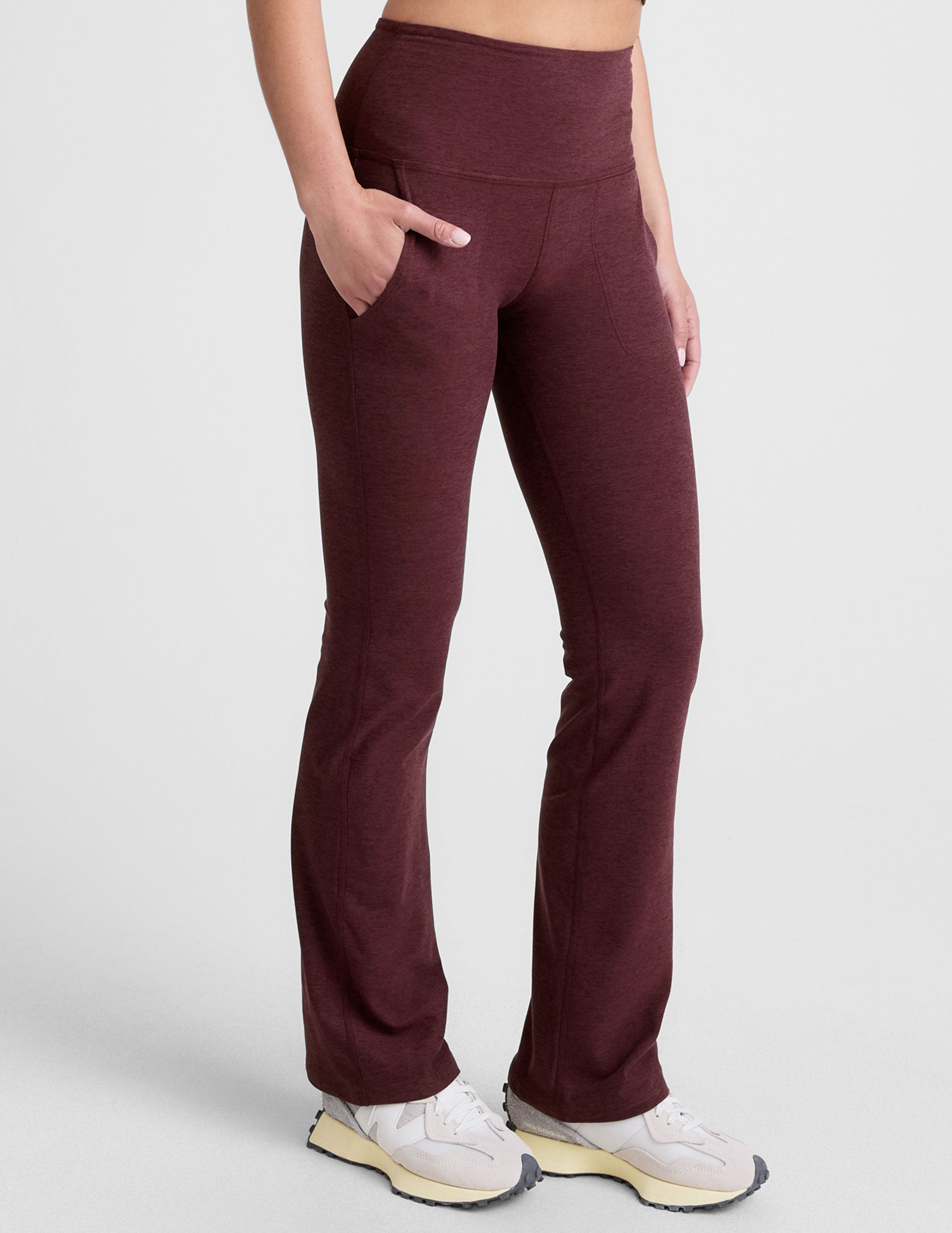 Spacedye High-Waisted Bootcut Pants with Pockets – Comfortable Stretch Yoga Leggings