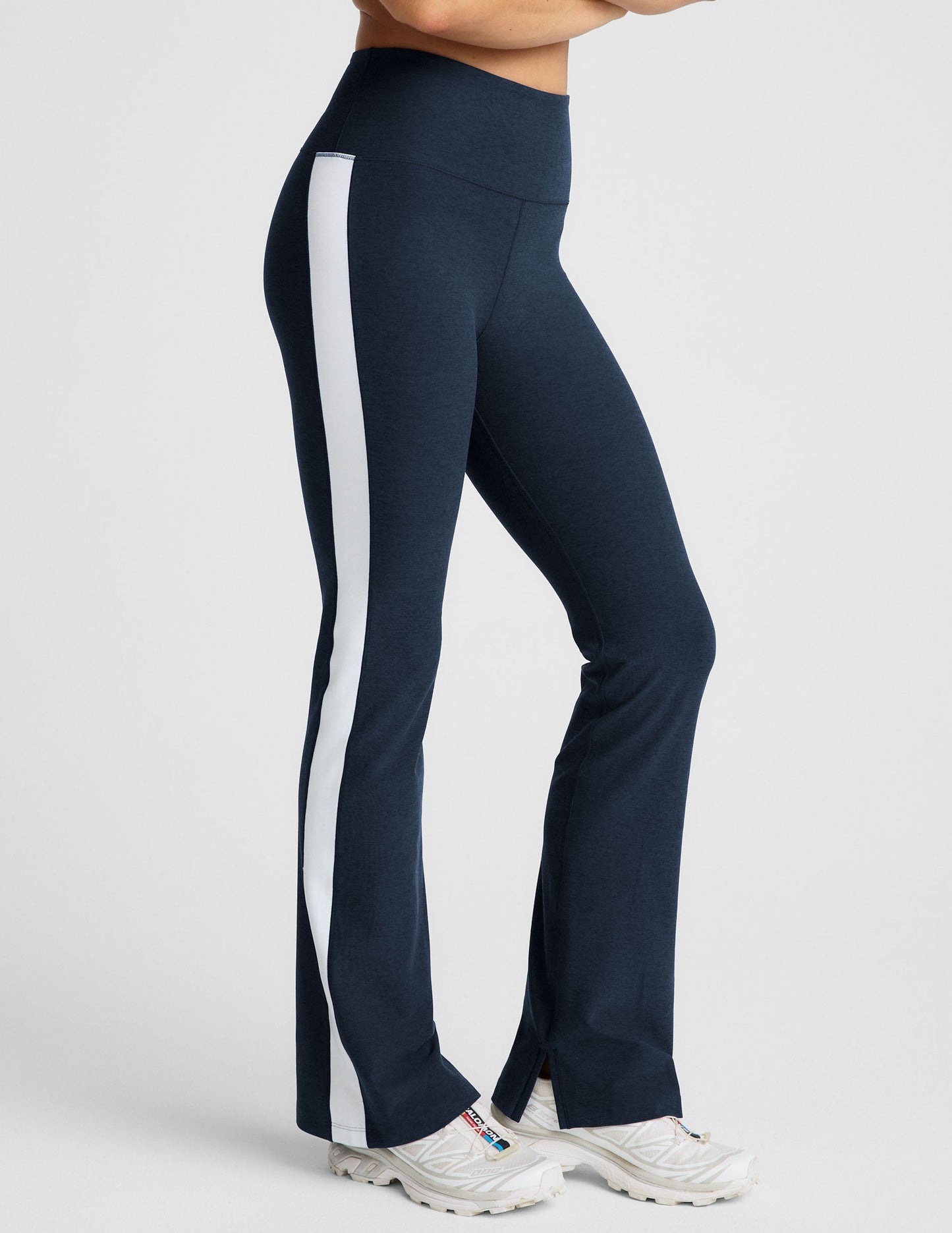 Comfortable Spacedye Gemini Colorblock Bootcut Pants with Side Slits