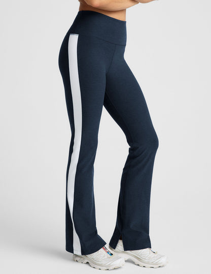 Comfortable Spacedye Gemini Colorblock Bootcut Pants with Side Slits