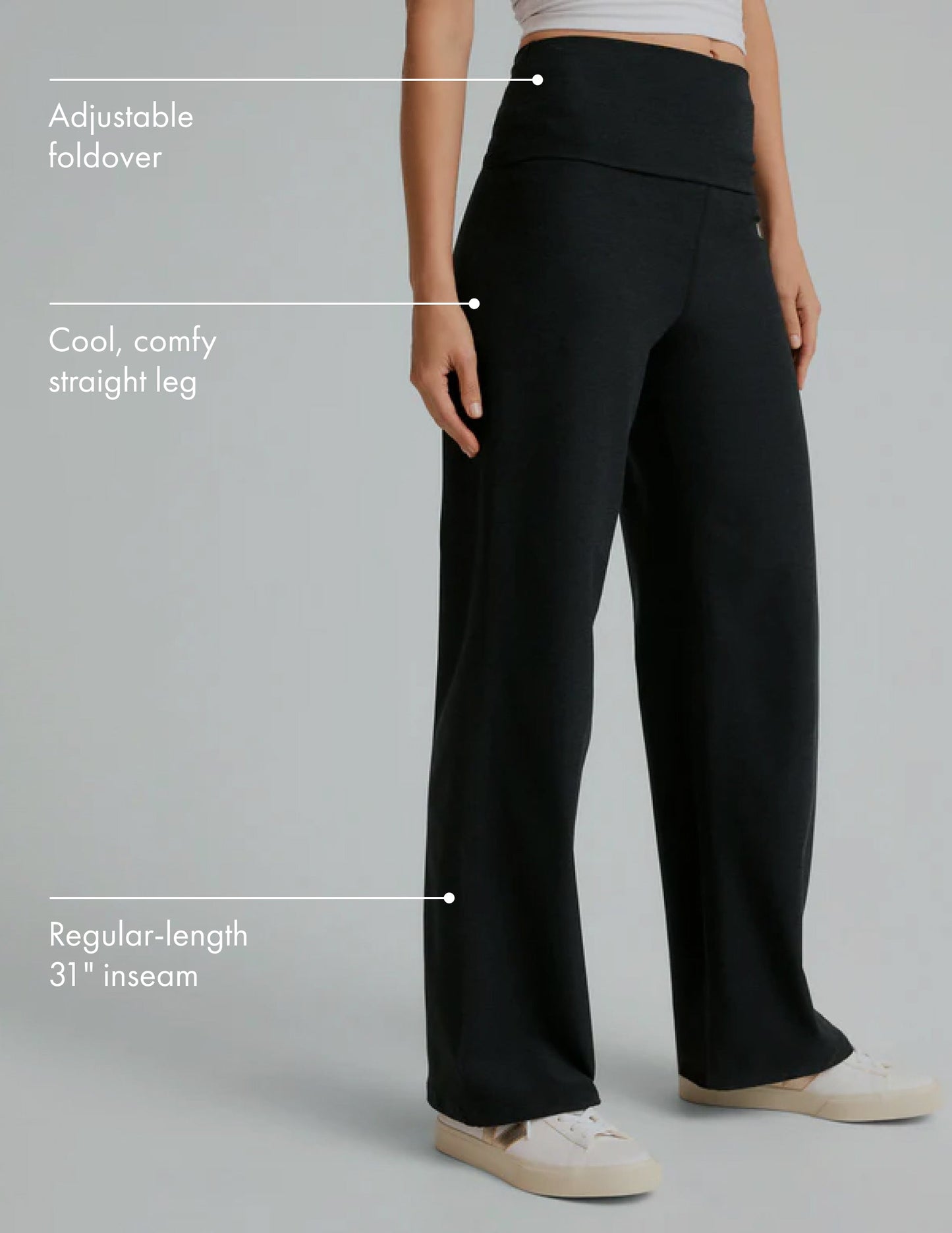 Ultra-Soft Spacedye Foldover Wide Leg Pants - Adjustable Comfort Fit