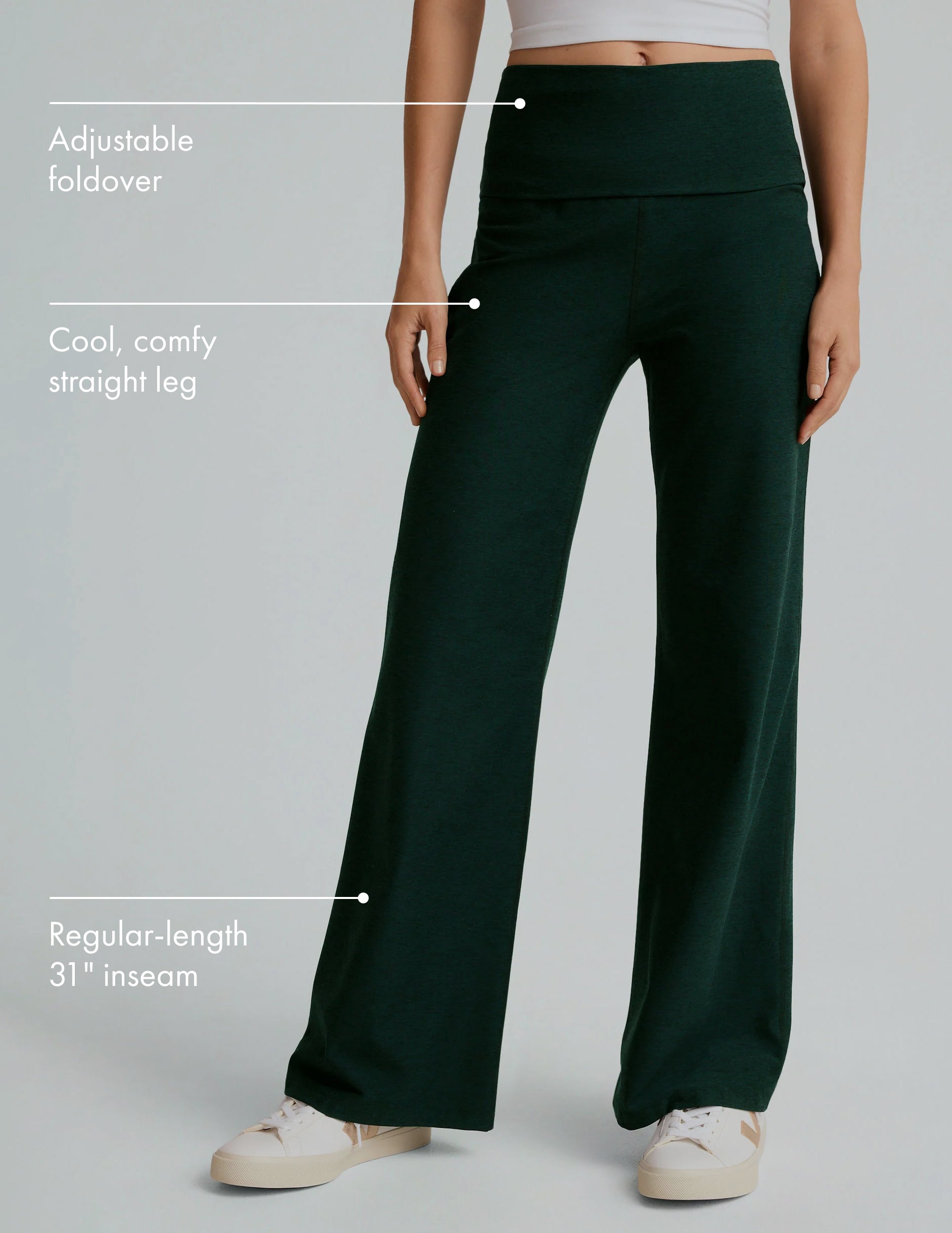 Versatile Spacedye Foldover Wide Leg Yoga Pants: Adjustable Waist, Supreme Comfort