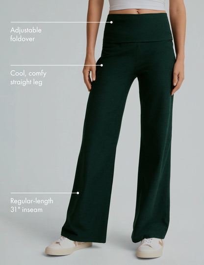 Versatile Spacedye Foldover Wide Leg Yoga Pants: Adjustable Waist, Supreme Comfort