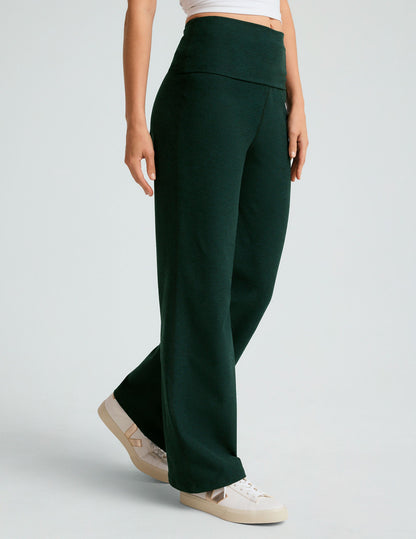 Versatile Spacedye Foldover Wide Leg Yoga Pants: Adjustable Waist, Supreme Comfort