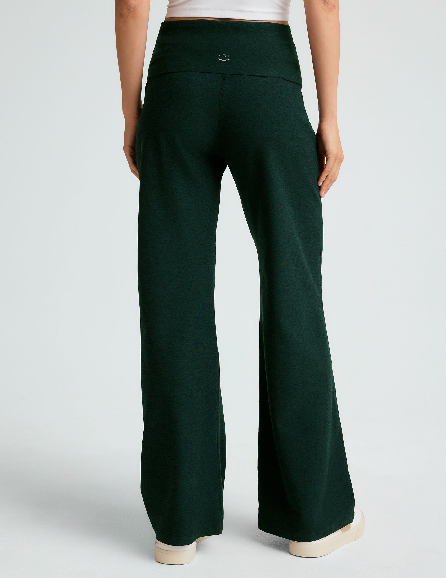 Versatile Spacedye Foldover Wide Leg Yoga Pants: Adjustable Waist, Supreme Comfort