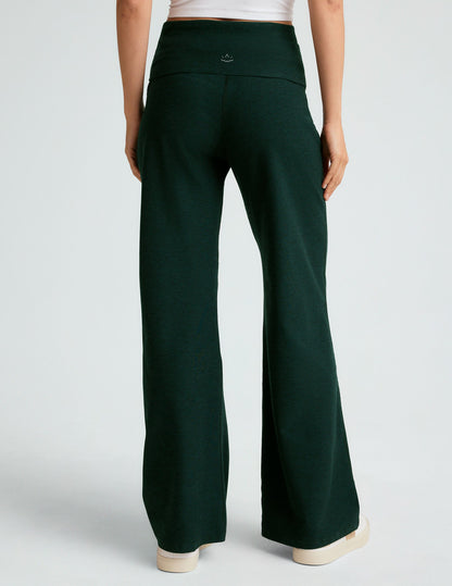 Versatile Spacedye Foldover Wide Leg Yoga Pants: Adjustable Waist, Supreme Comfort