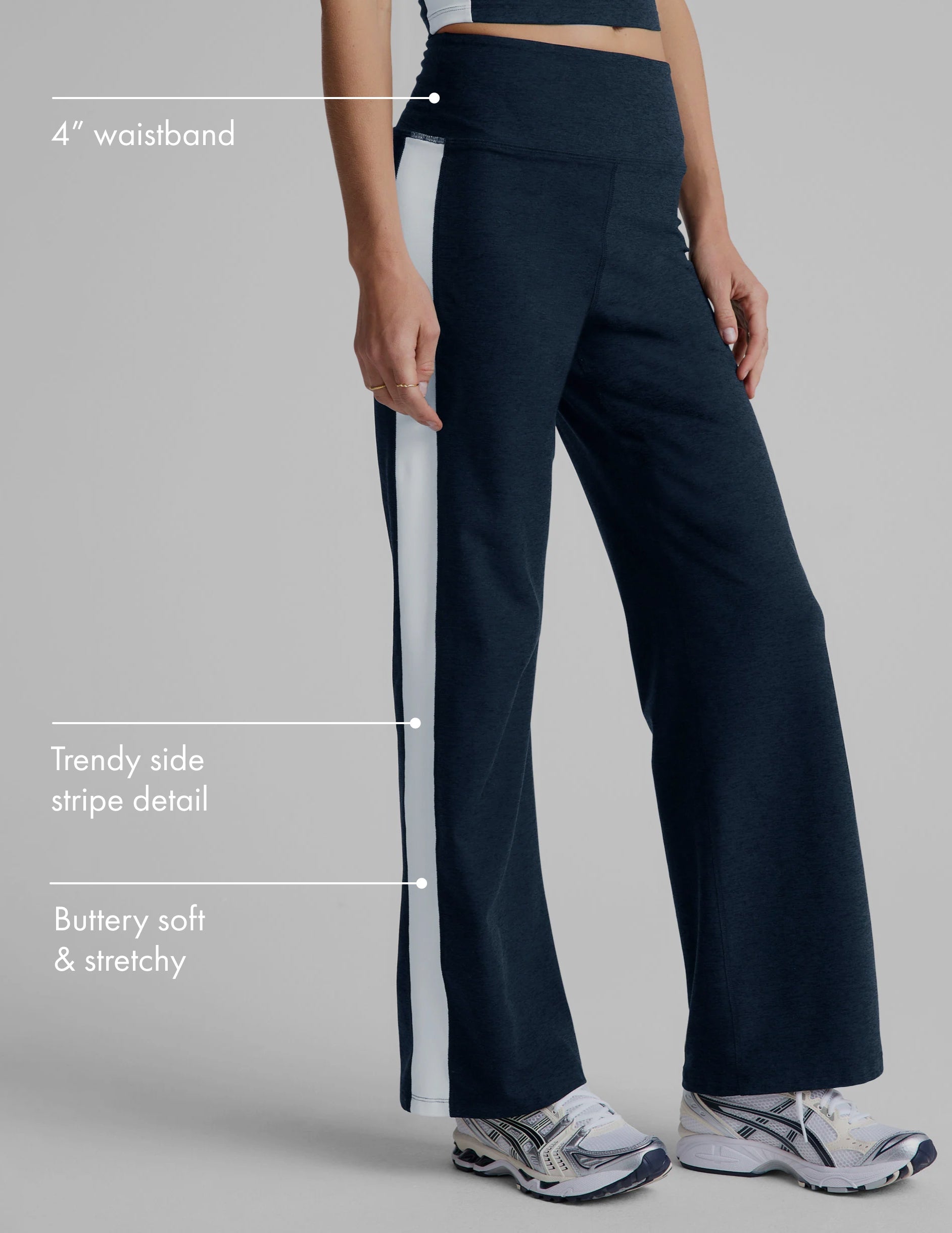 Beyond Yoga Spacedye Wide Leg Pant: Comfy, High-Waisted, Contrast Retro Stripes