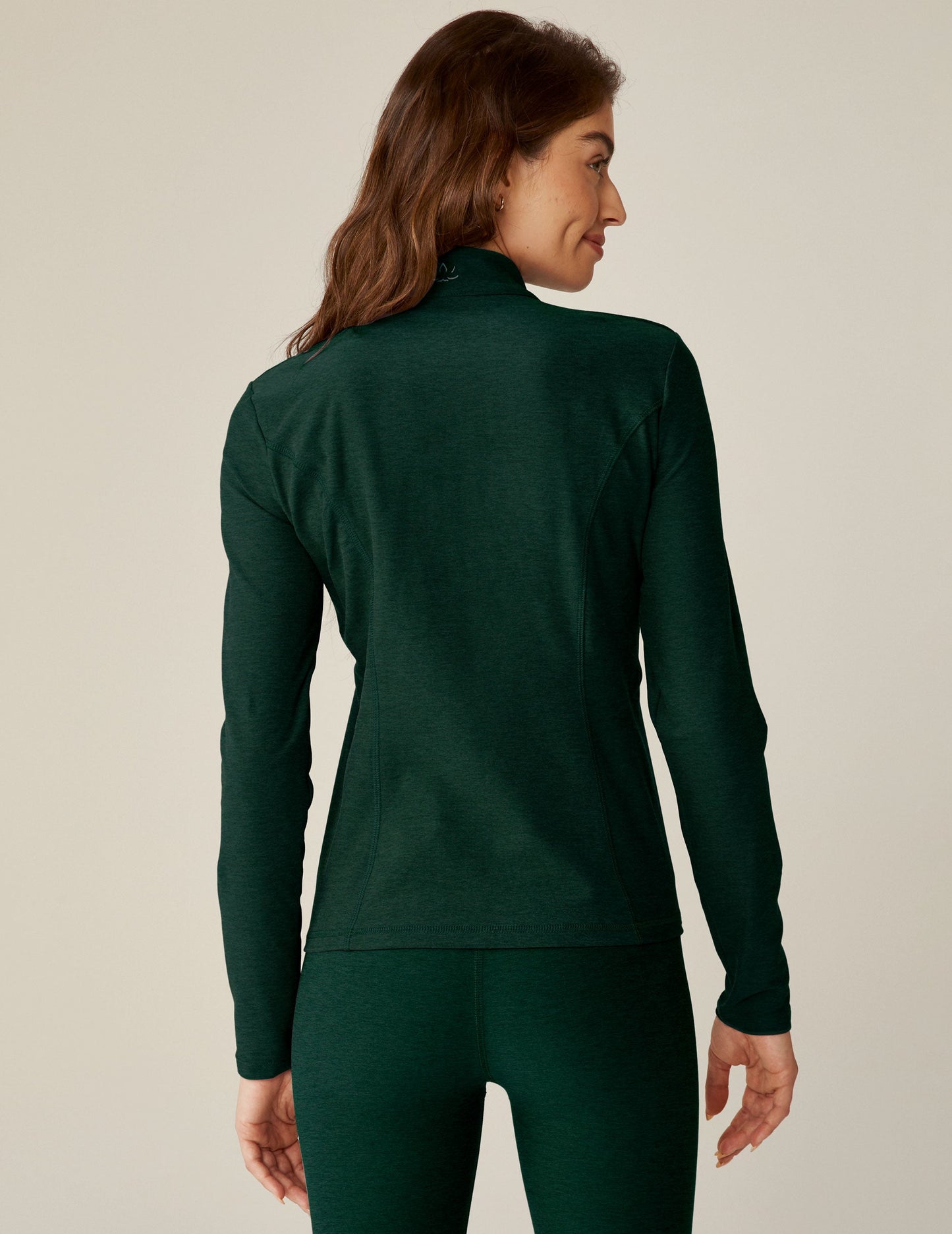 Spacedye Performance Fabric Mock Neck Zip-Up Jacket with Inseam Pockets
