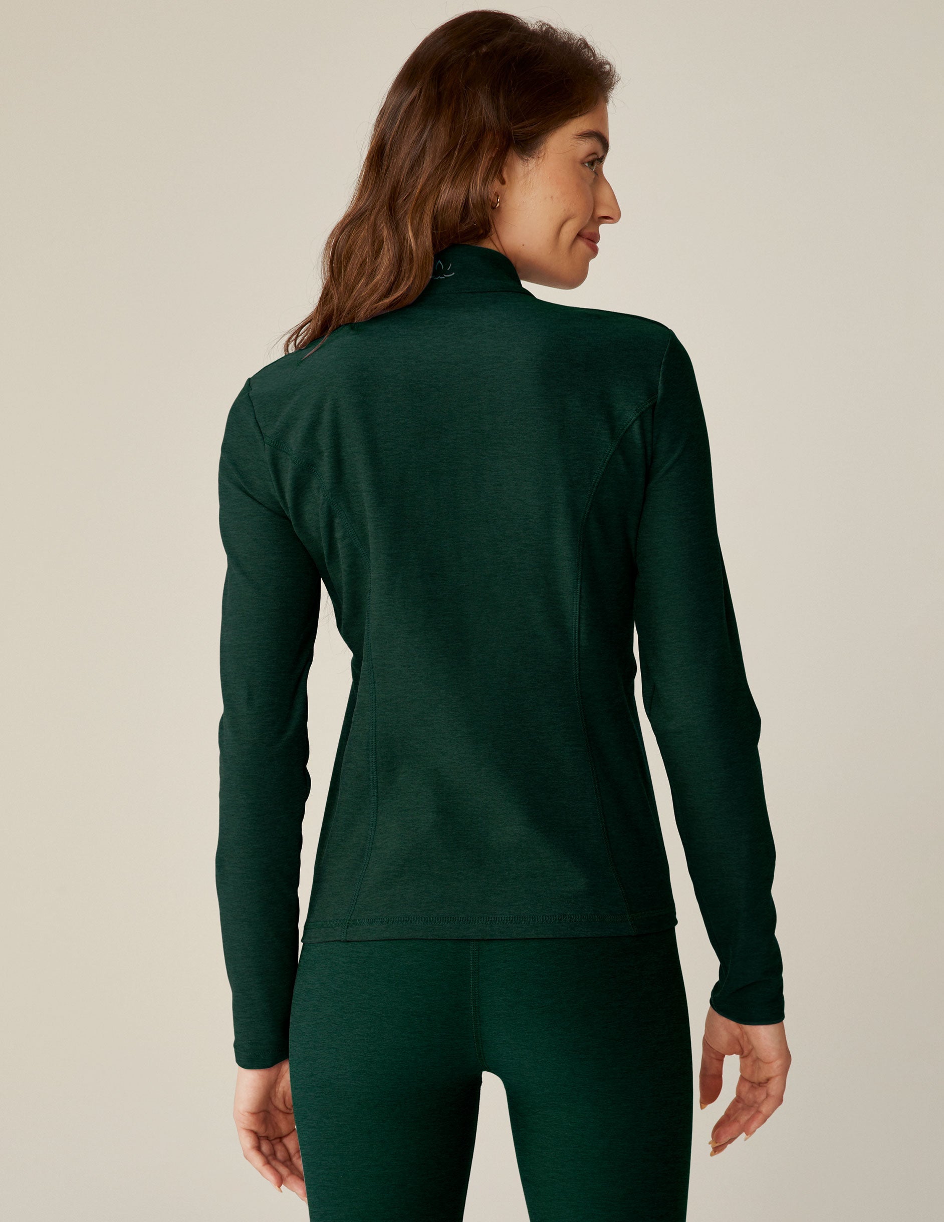 Spacedye Performance Fabric Mock Neck Zip-Up Jacket with Inseam Pockets