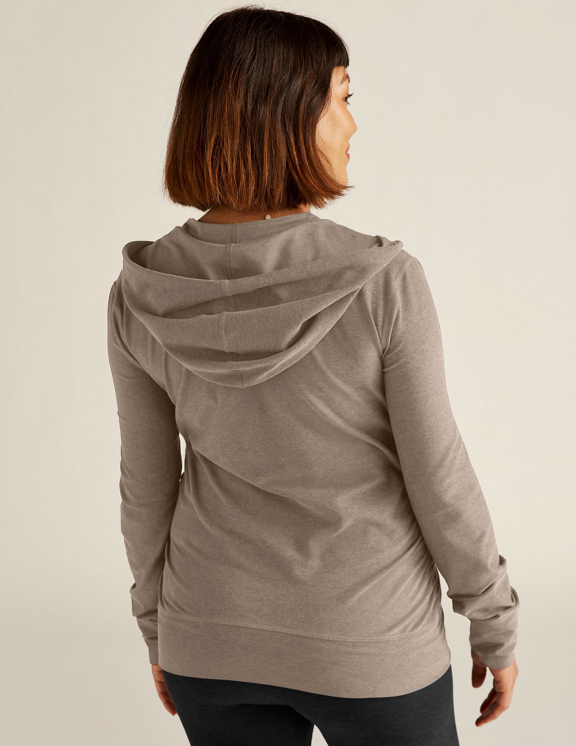 Comfortable Spacedye Maternity Hoodie: Soft, Breathable, Full Zip, Pockets, Stylish