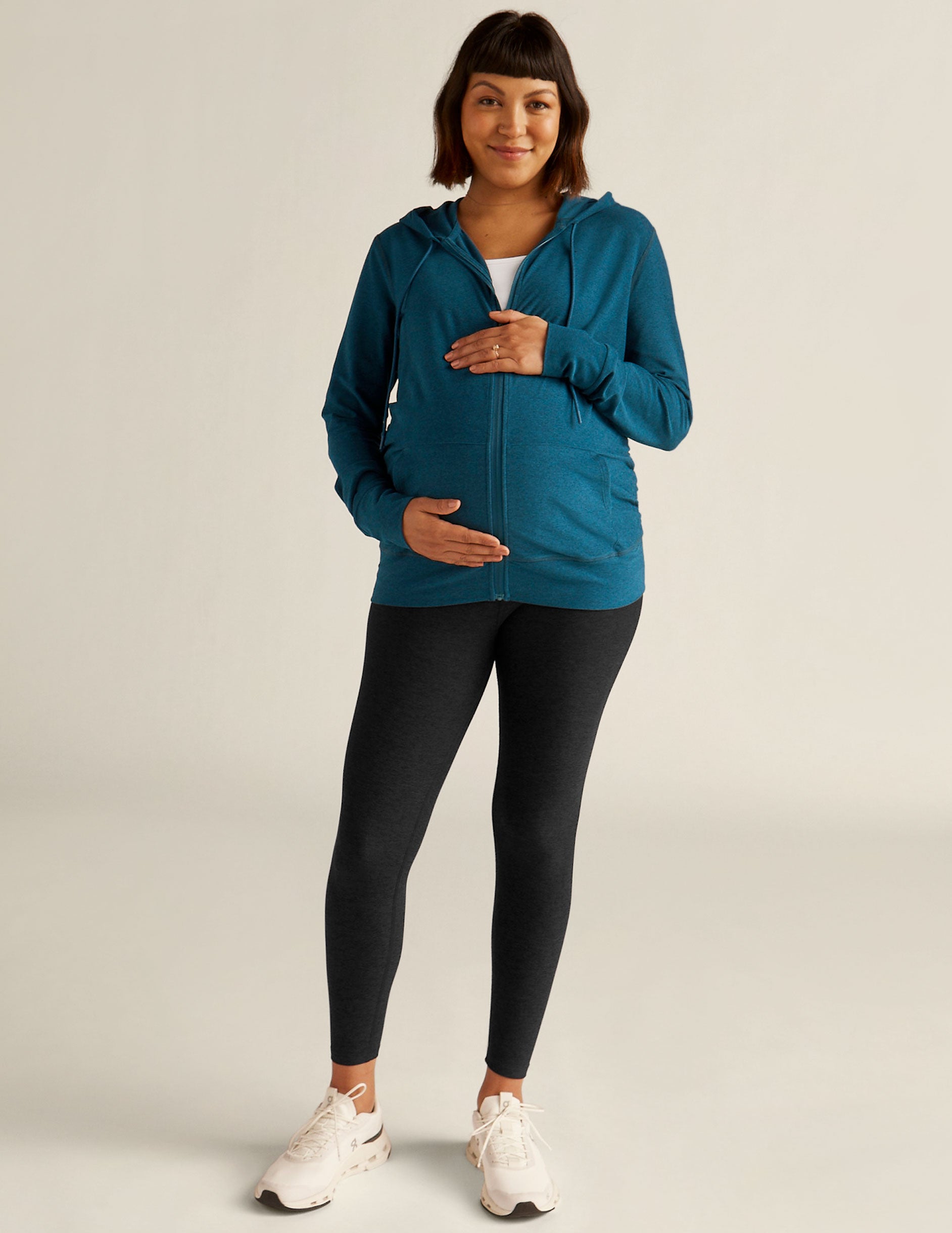 Spacedye Maternity Everyday Zip Hoodie: Ultra-Soft Comfort for Pregnancy & Beyond