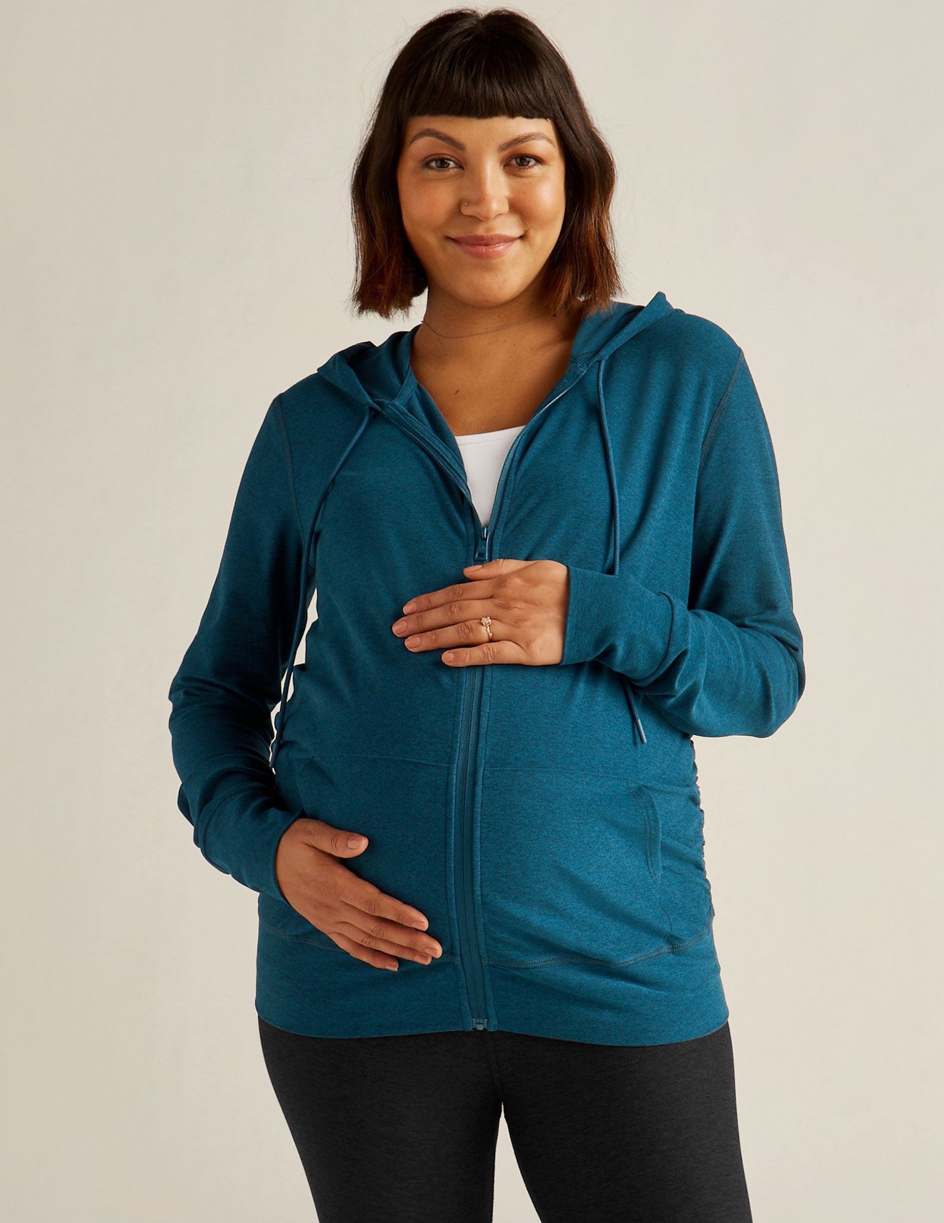 Spacedye Maternity Everyday Zip Hoodie: Ultra-Soft Comfort for Pregnancy & Beyond