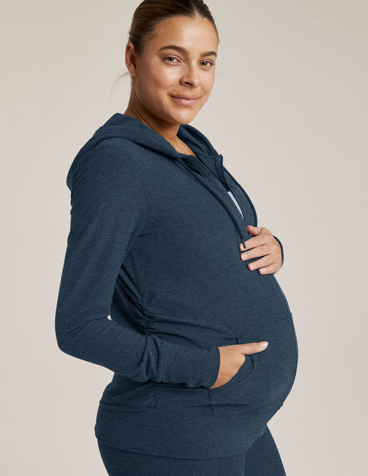 Cozy Spacedye Everyday Maternity Zip-Up Hoodie for Pregnancy & Beyond Comfort