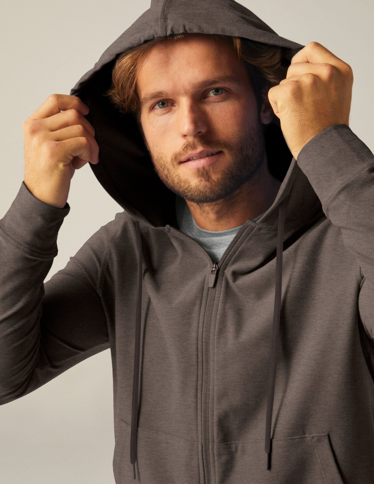 Men's Freefit Full-Zip Hoodie: Comfortable Spacedye Performance Jacket with Pockets