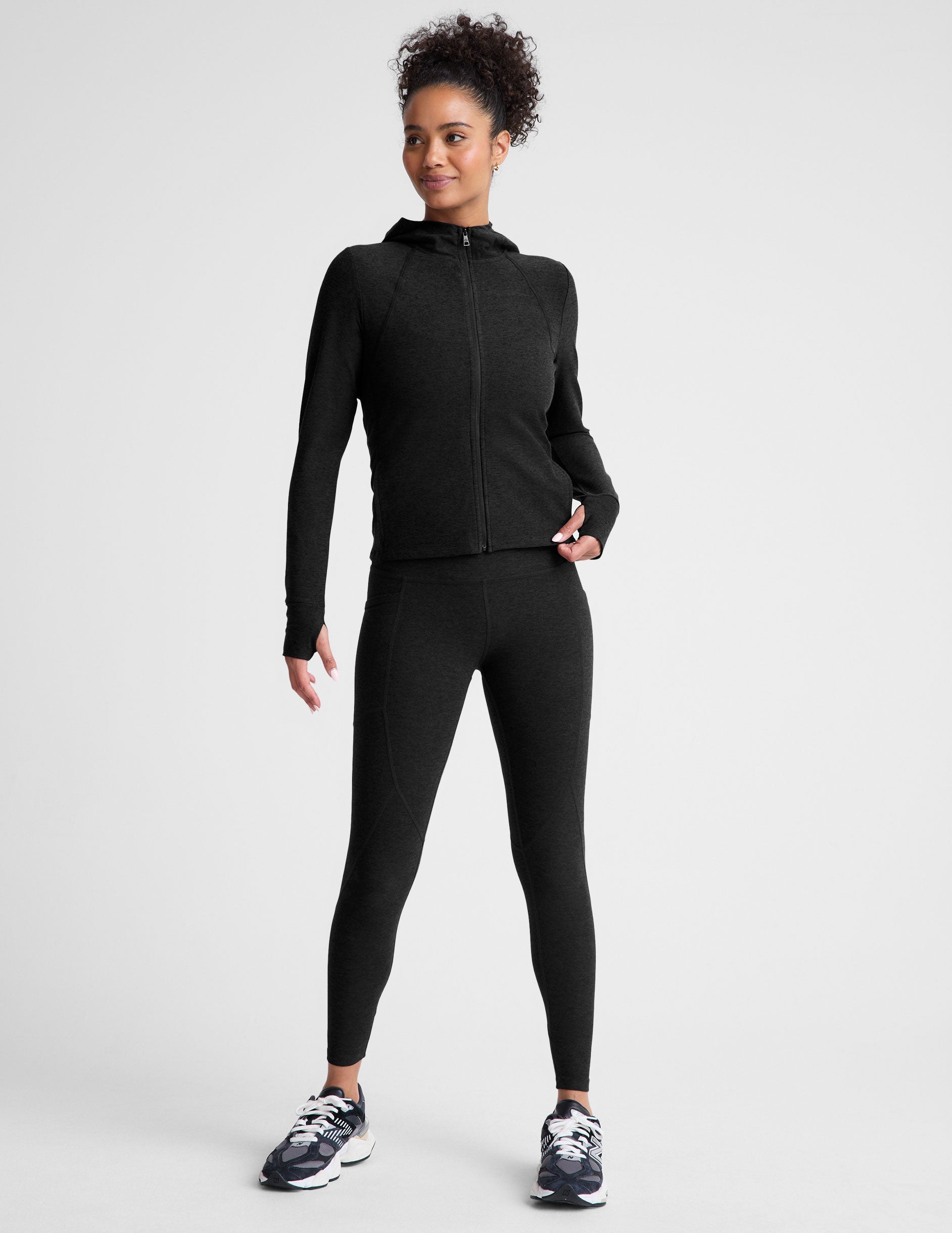 Women's Spacedye Performance Zip-Up Hoodie with Breathable Mesh & Thumbholes