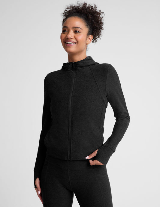 Women's Spacedye Performance Zip-Up Hoodie with Breathable Mesh & Thumbholes