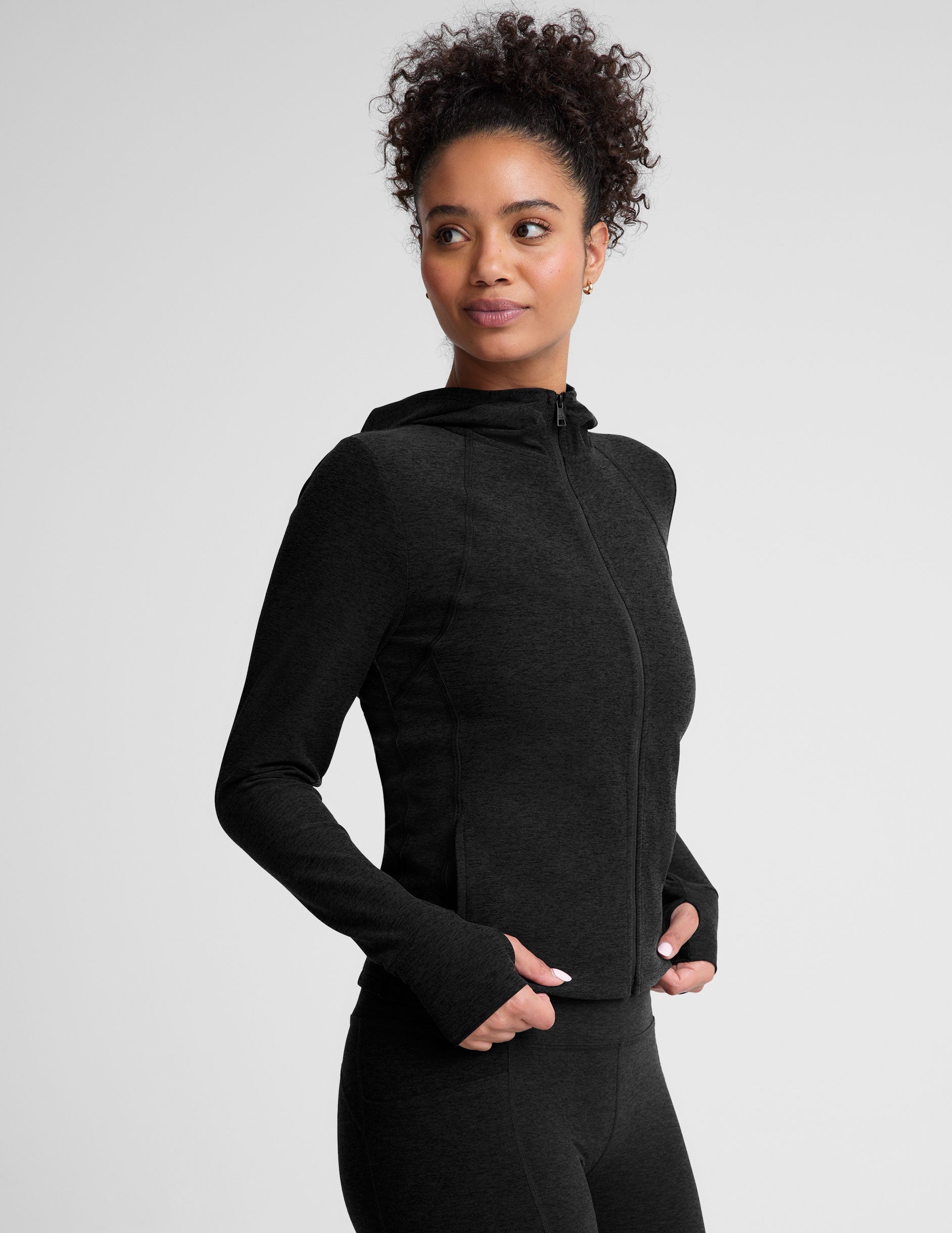 Women's Spacedye Performance Zip-Up Hoodie with Breathable Mesh & Thumbholes
