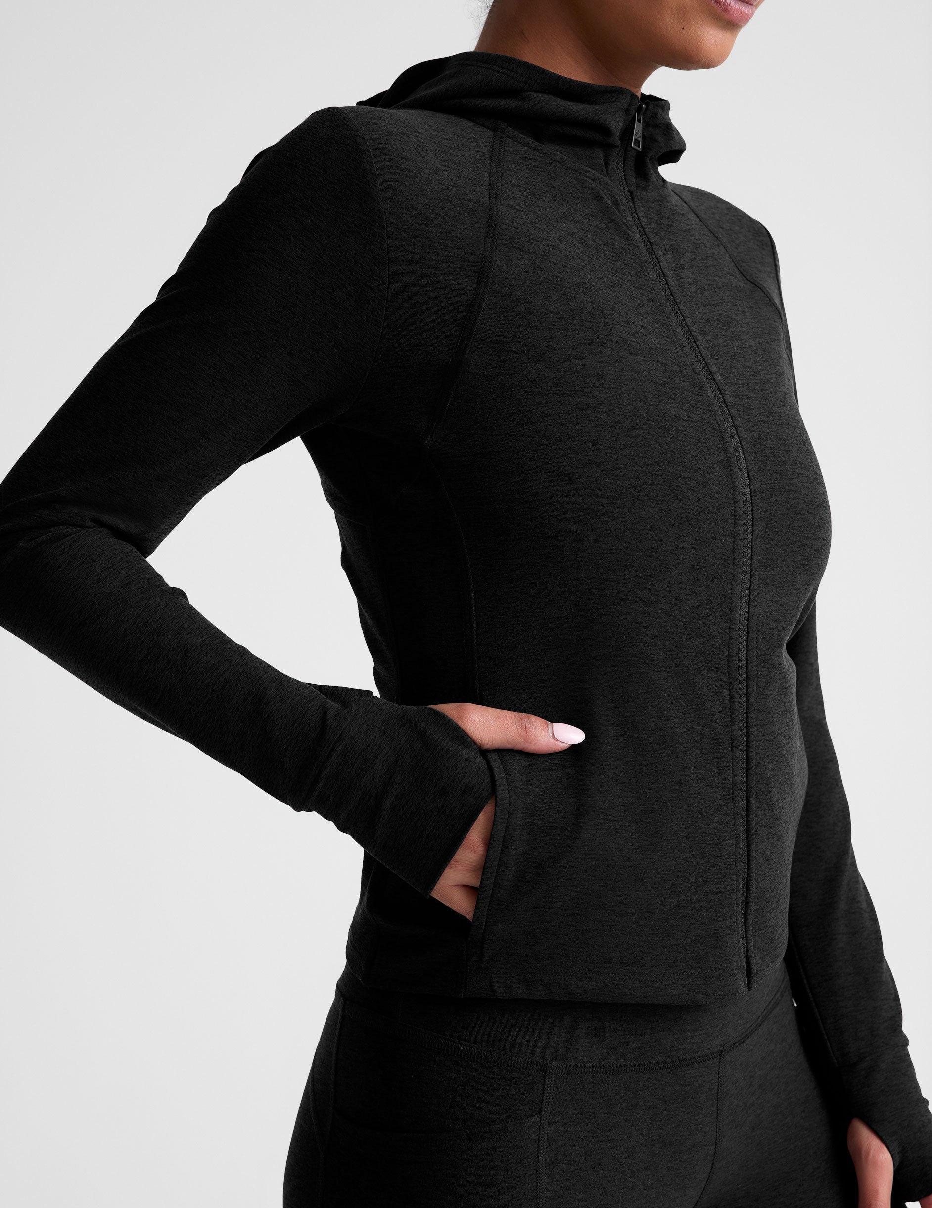 Women's Spacedye Performance Zip-Up Hoodie with Breathable Mesh & Thumbholes