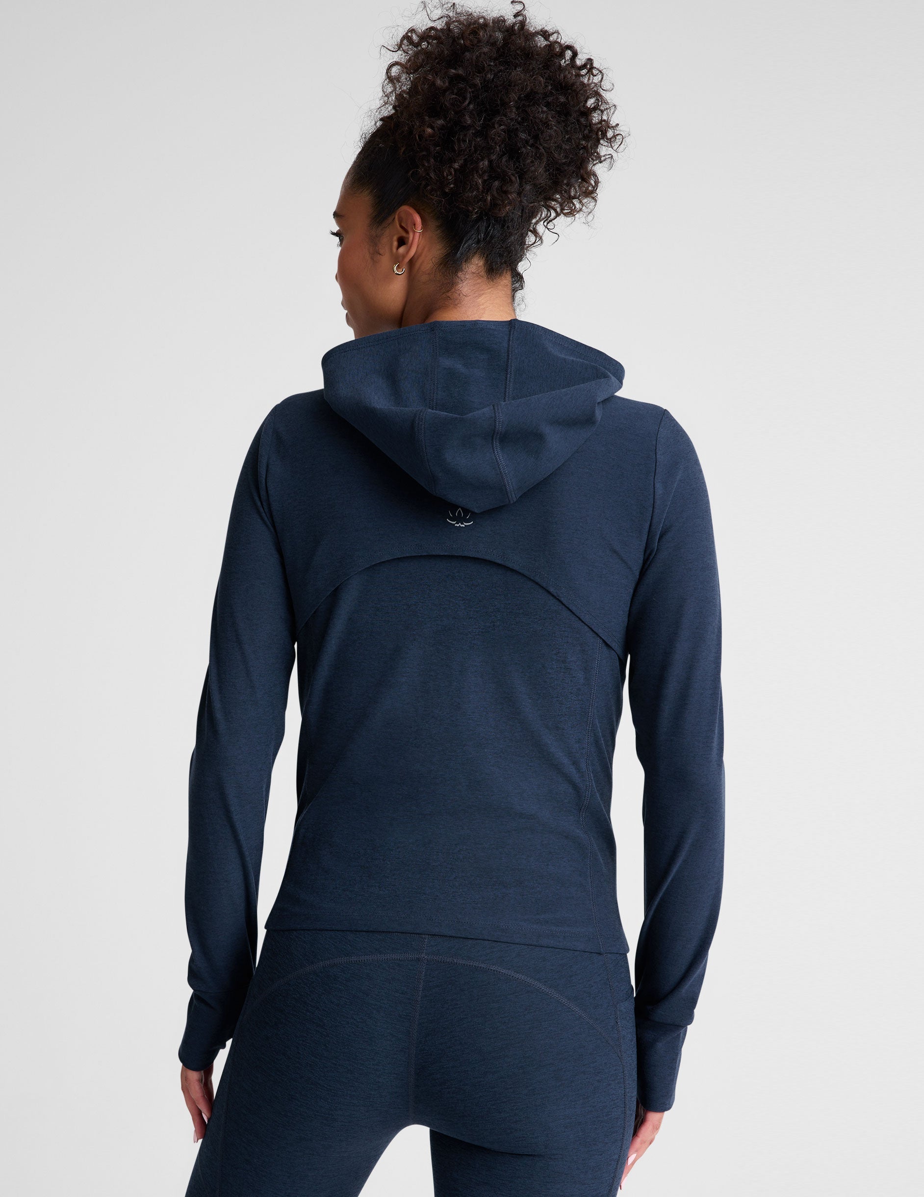 Beyond Yoga Spacedye High Energy Hoodie: Breathable, Flexible Active Zip-Up with Thumbholes
