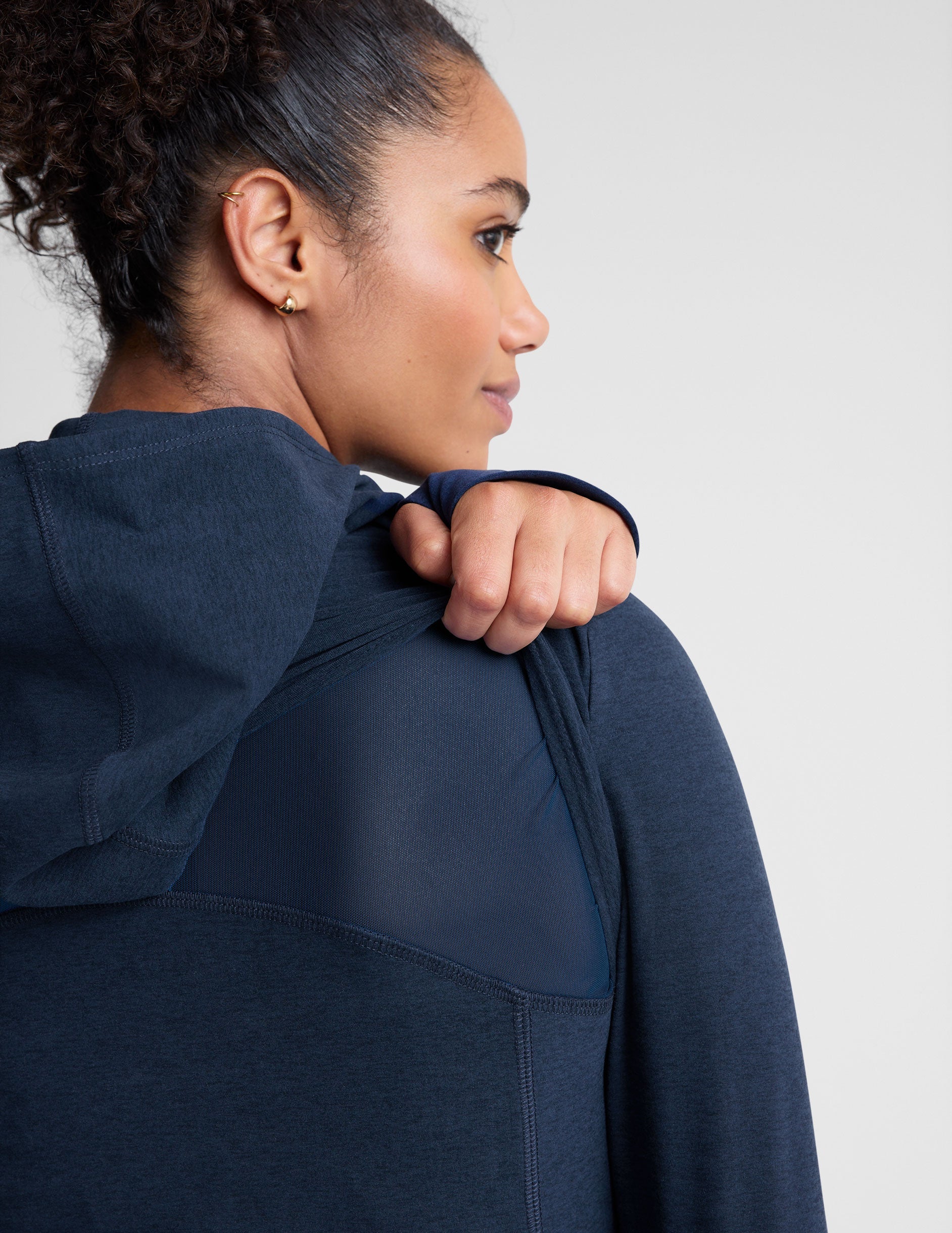 Beyond Yoga Spacedye High Energy Hoodie: Breathable, Flexible Active Zip-Up with Thumbholes