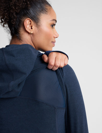 Beyond Yoga Spacedye High Energy Hoodie: Breathable, Flexible Active Zip-Up with Thumbholes