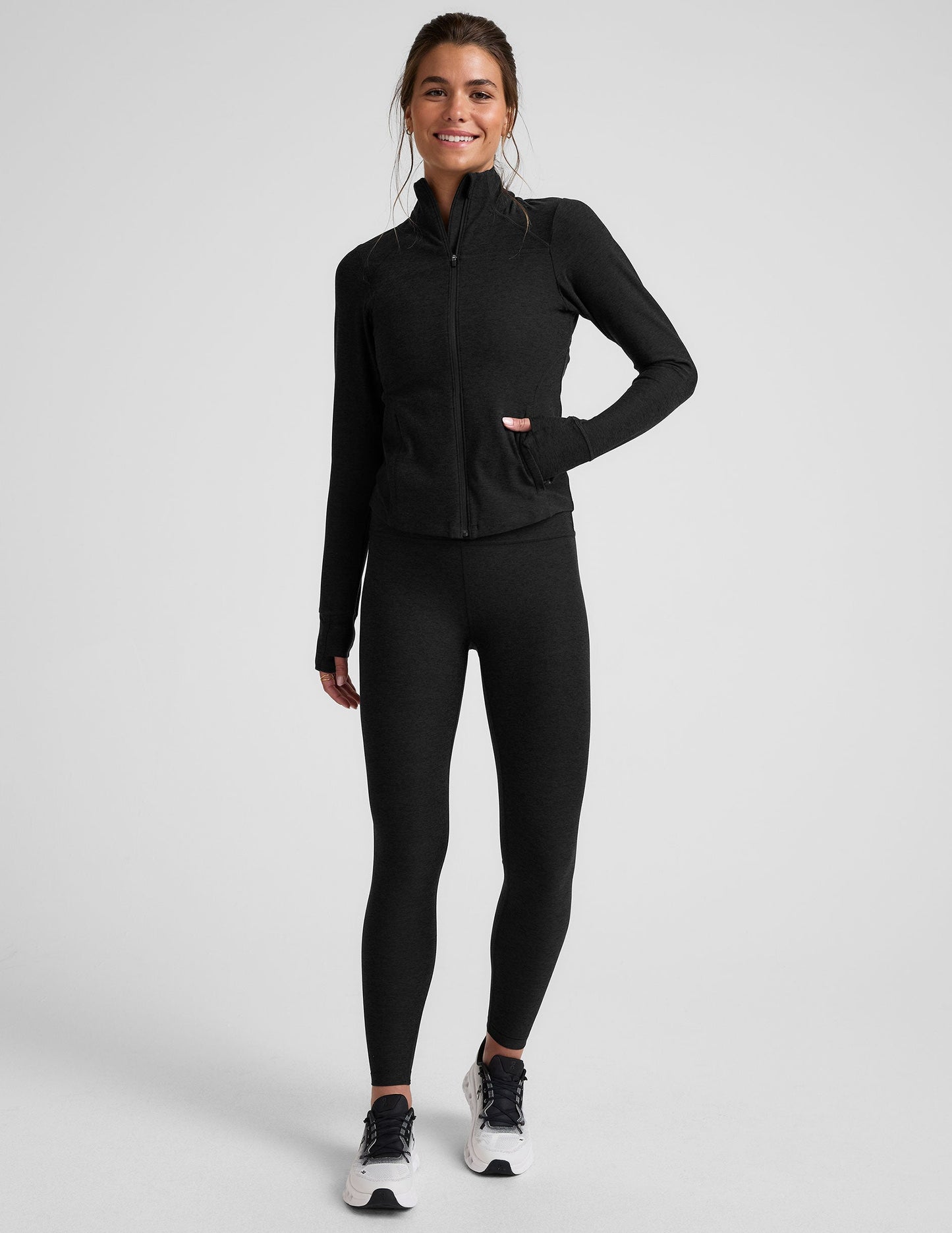 Spacedye Active Performance Full-Zip Jacket with Pockets & Thumbholes for Women