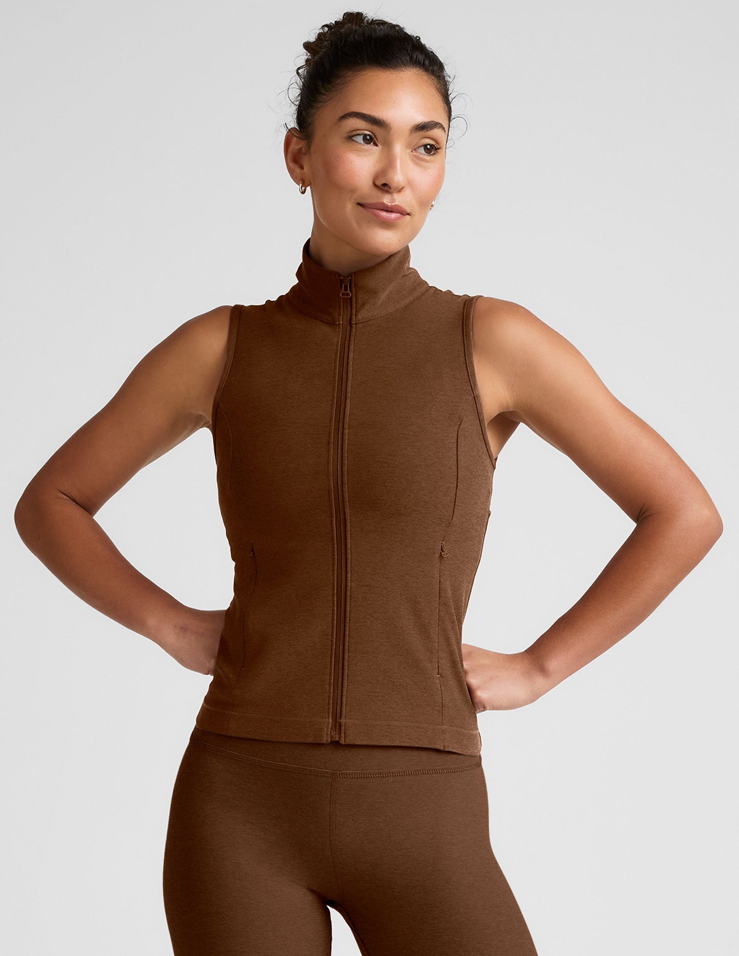 Stylish Women's Zip-Front Vest with Mesh Back and Secure Pockets