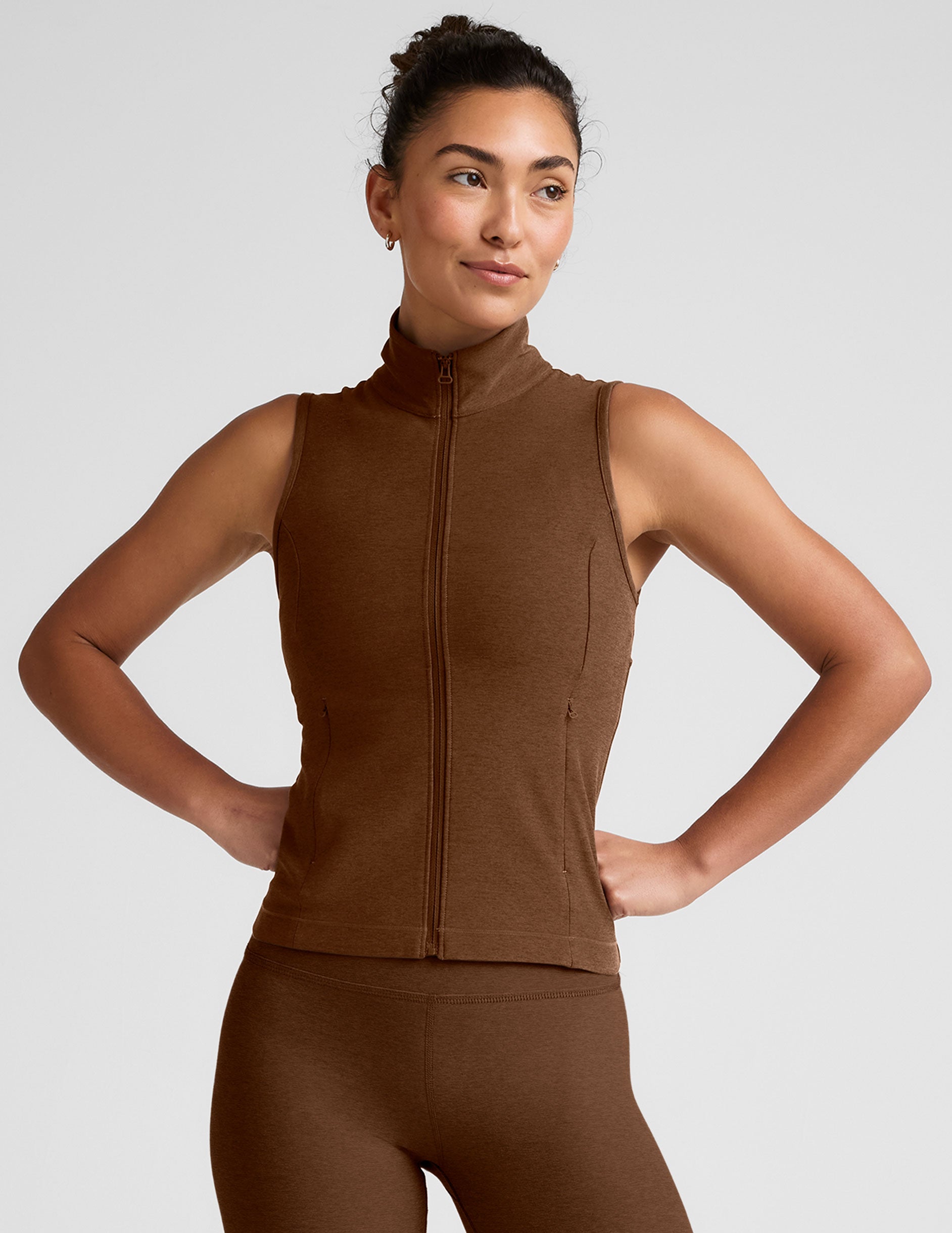 Stylish Women's Zip-Front Vest with Mesh Back and Secure Pockets