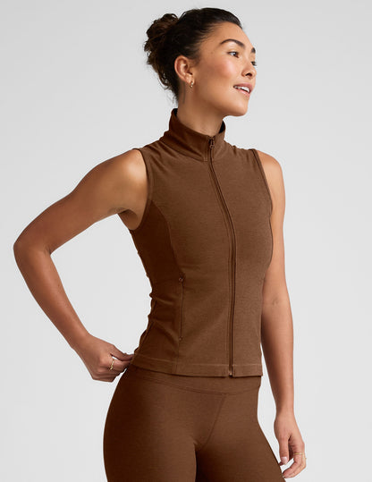 Stylish Women's Zip-Front Vest with Mesh Back and Secure Pockets