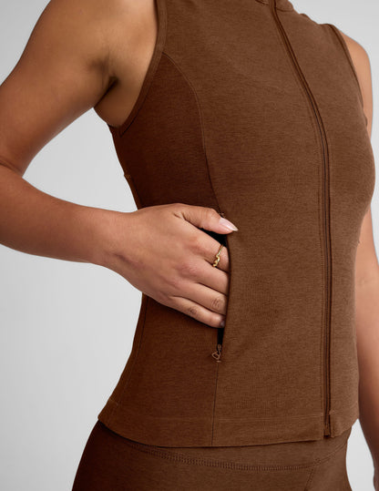 Stylish Women's Zip-Front Vest with Mesh Back and Secure Pockets