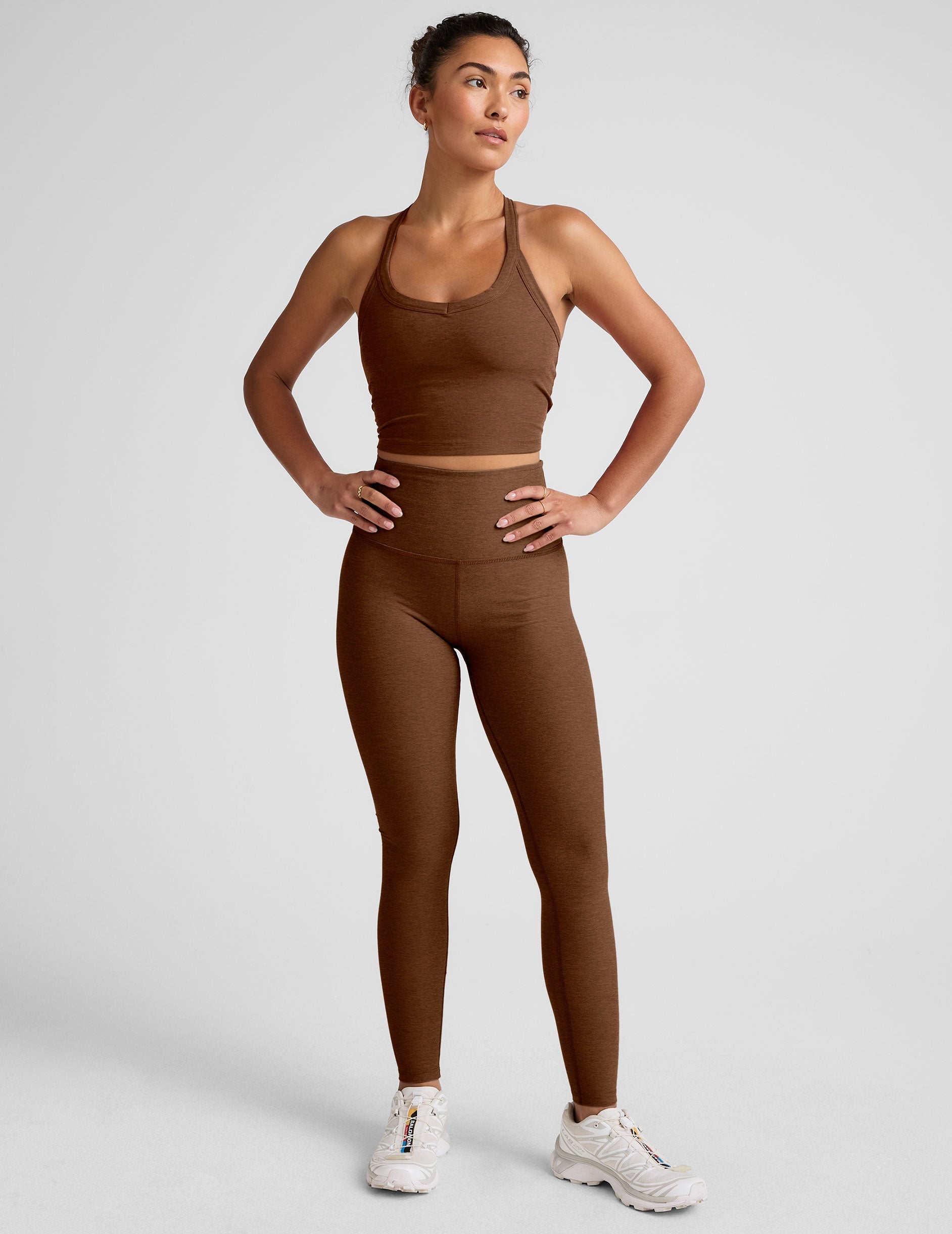 Comfortable High-Waisted Spacedye Full Length Leggings for Active Lifestyles