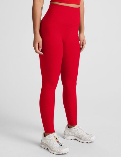 Spacedye Vitalize High-Waisted Full Length Leggings: Candy Apple Red Heather Ultra-Soft Comfort