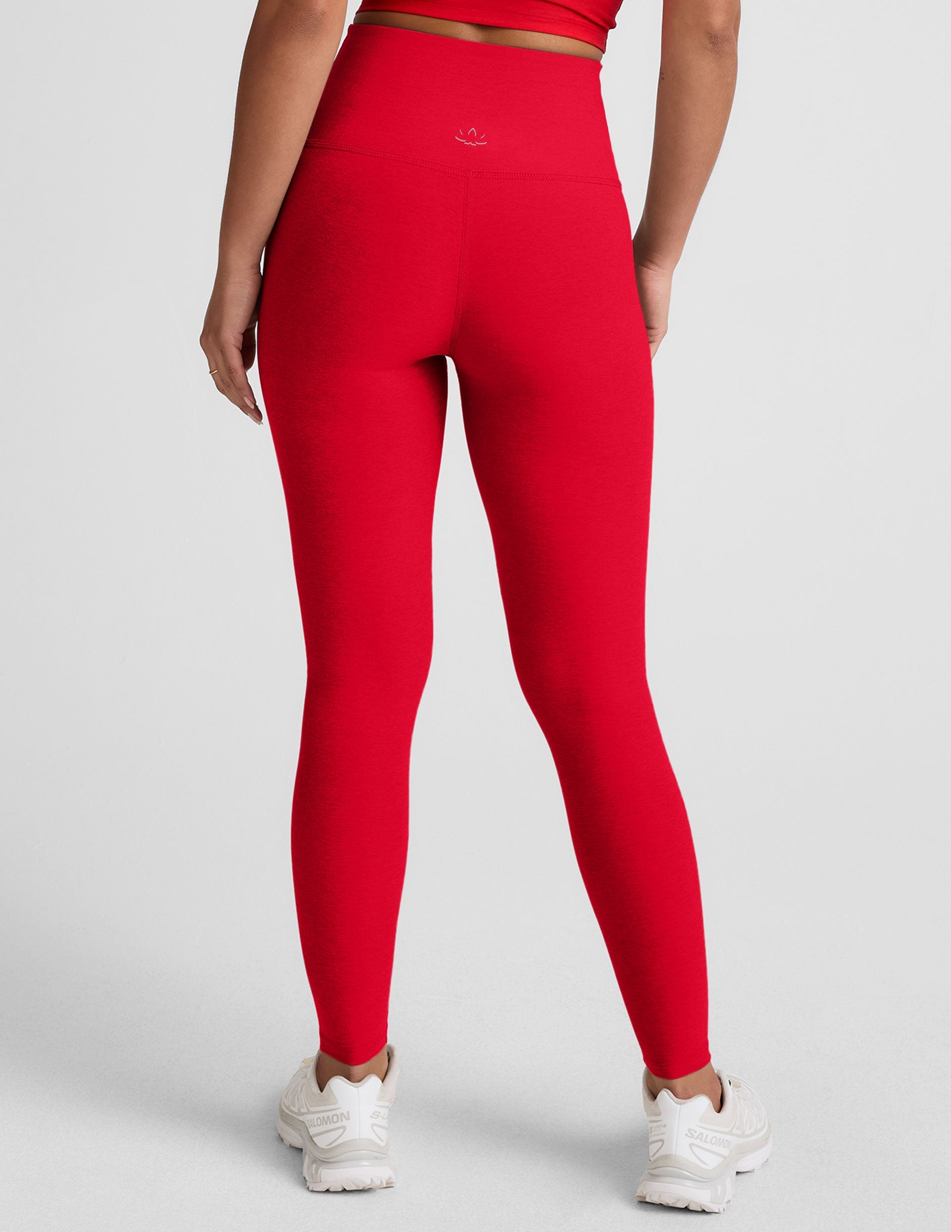 Spacedye Vitalize High-Waisted Full Length Leggings: Candy Apple Red Heather Ultra-Soft Comfort