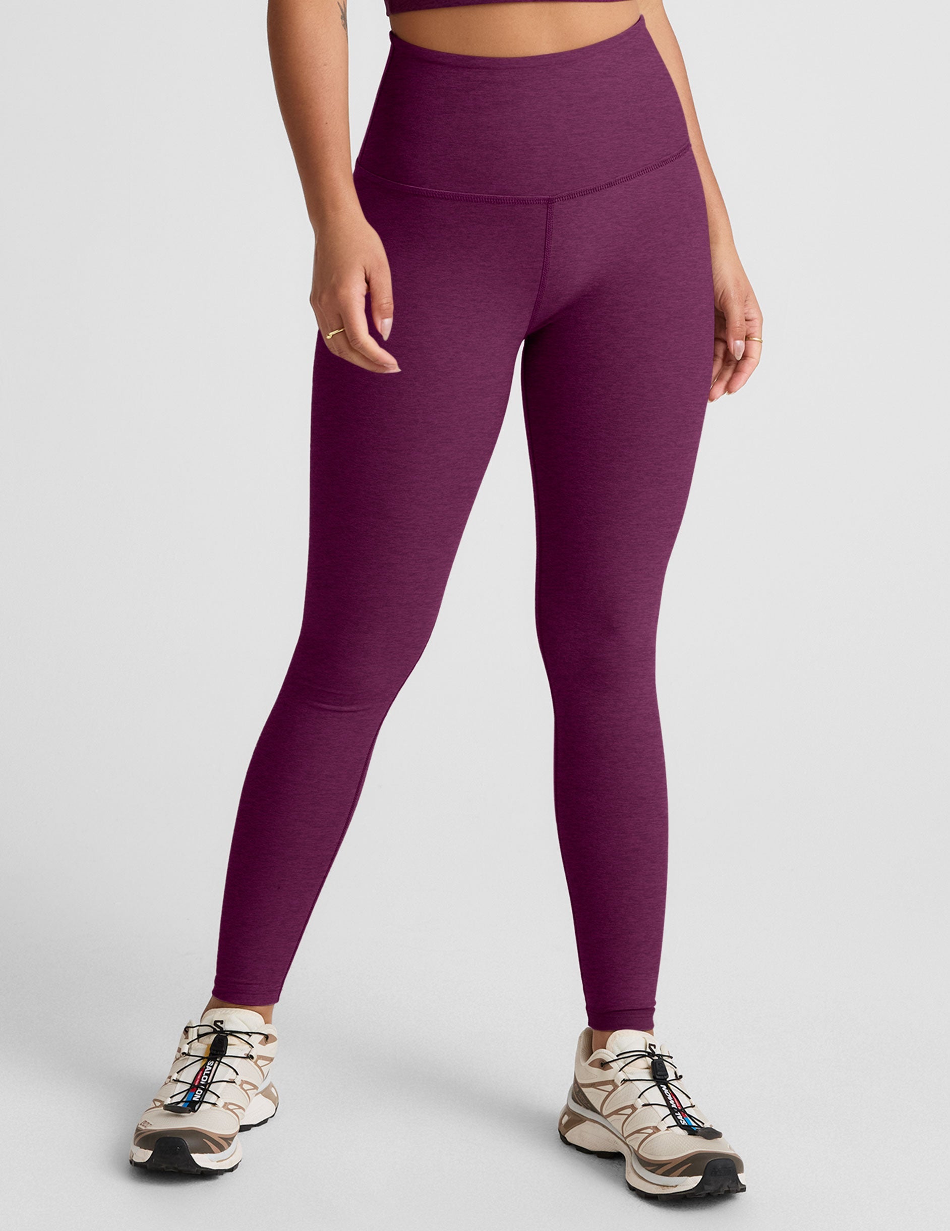 Beyond Yoga Spacedye Aubergine High-Waisted Midi Legging: Soft, Supportive Activewear