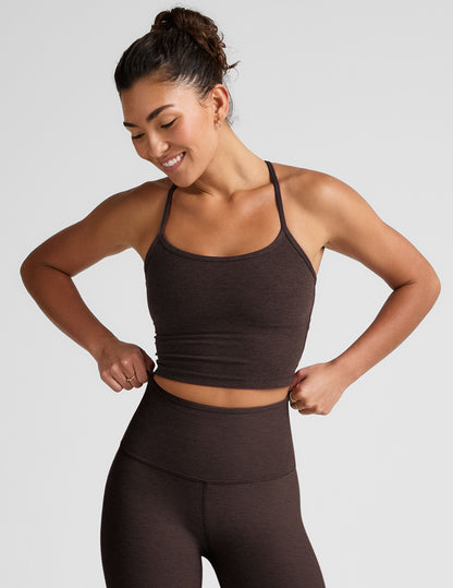Spacedye Slim Racerback Cropped Tank: Built-in Bra, Yoga, Active Comfort