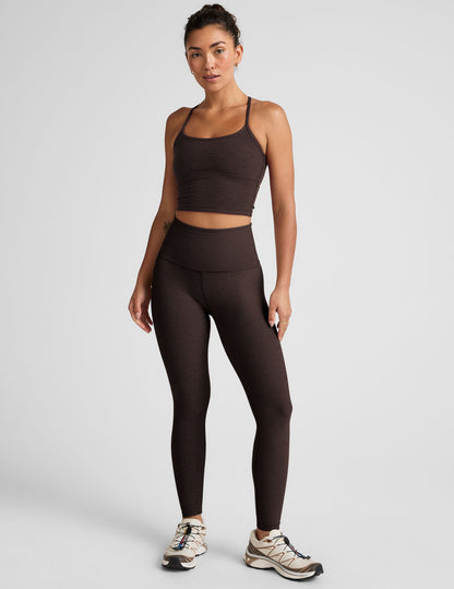 Spacedye Slim Racerback Cropped Tank: Built-in Bra, Yoga, Active Comfort