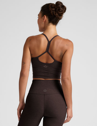 Spacedye Slim Racerback Cropped Tank: Built-in Bra, Yoga, Active Comfort
