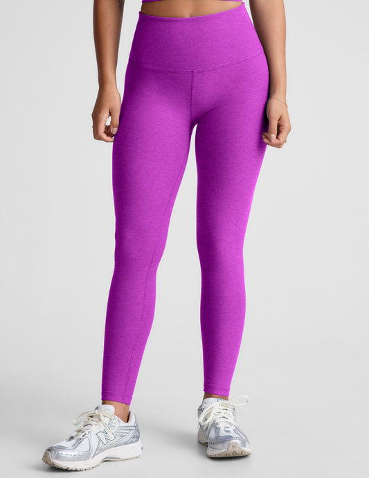 Beyond Yoga Spacedye Midi High-Waisted Leggings: Ultra-Soft, Supportive, Vivid Plum