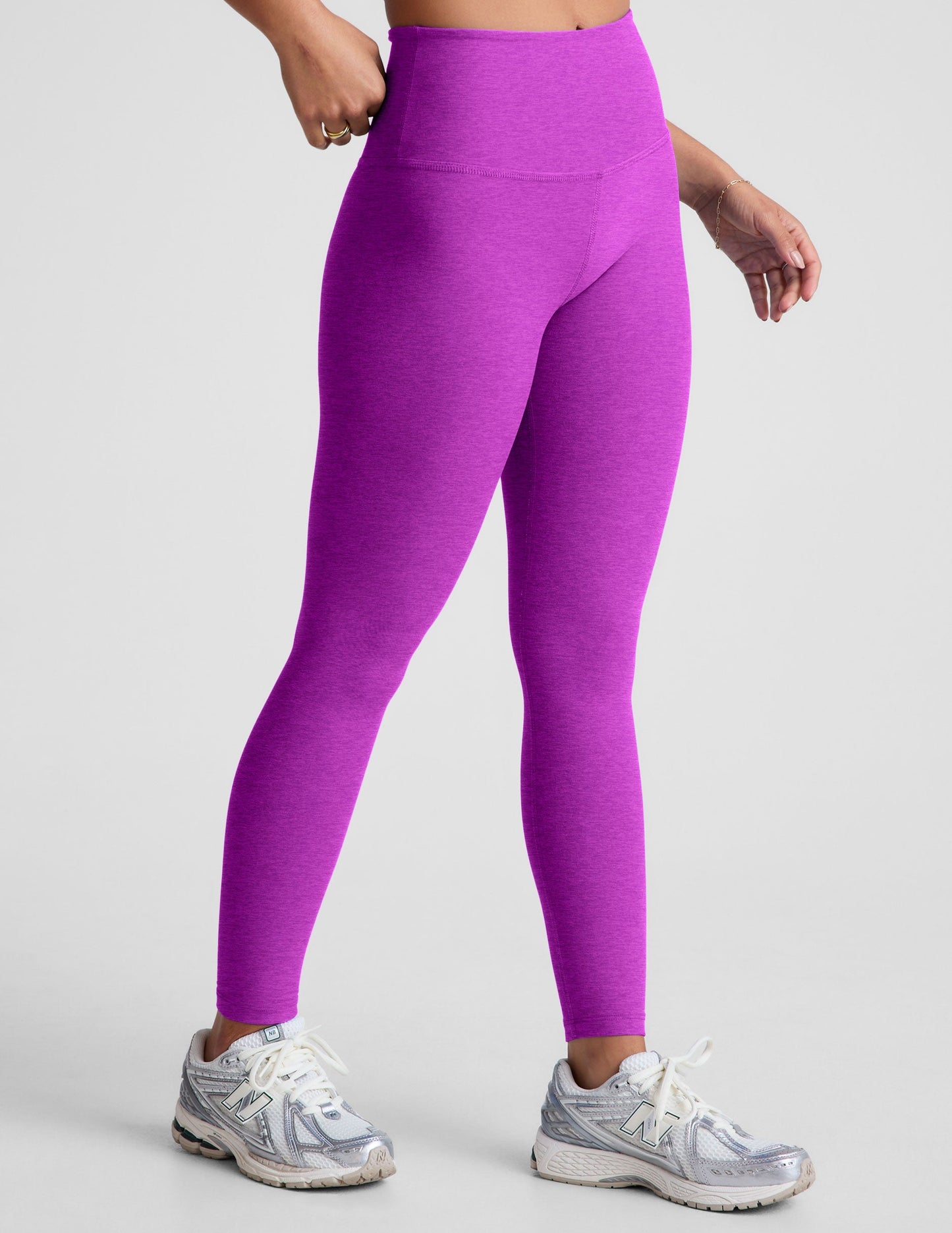 Beyond Yoga Spacedye Midi High-Waisted Leggings: Ultra-Soft, Supportive, Vivid Plum