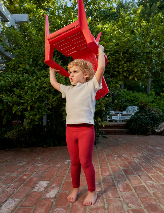 Ultra Soft Spacedye Toddler Leggings: Flexible Ruby Red Heather Playtime Comfort